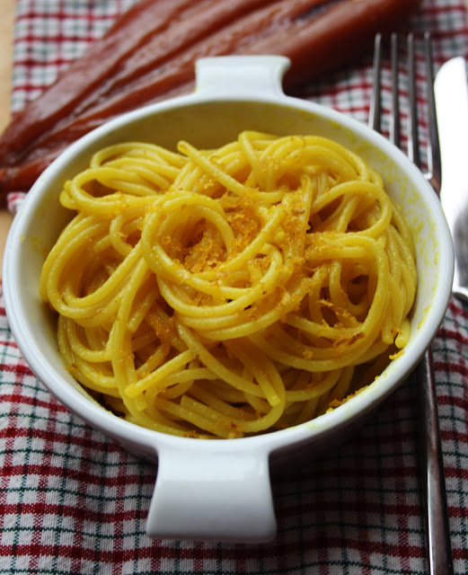 Spaghetti curcuma e bottarga